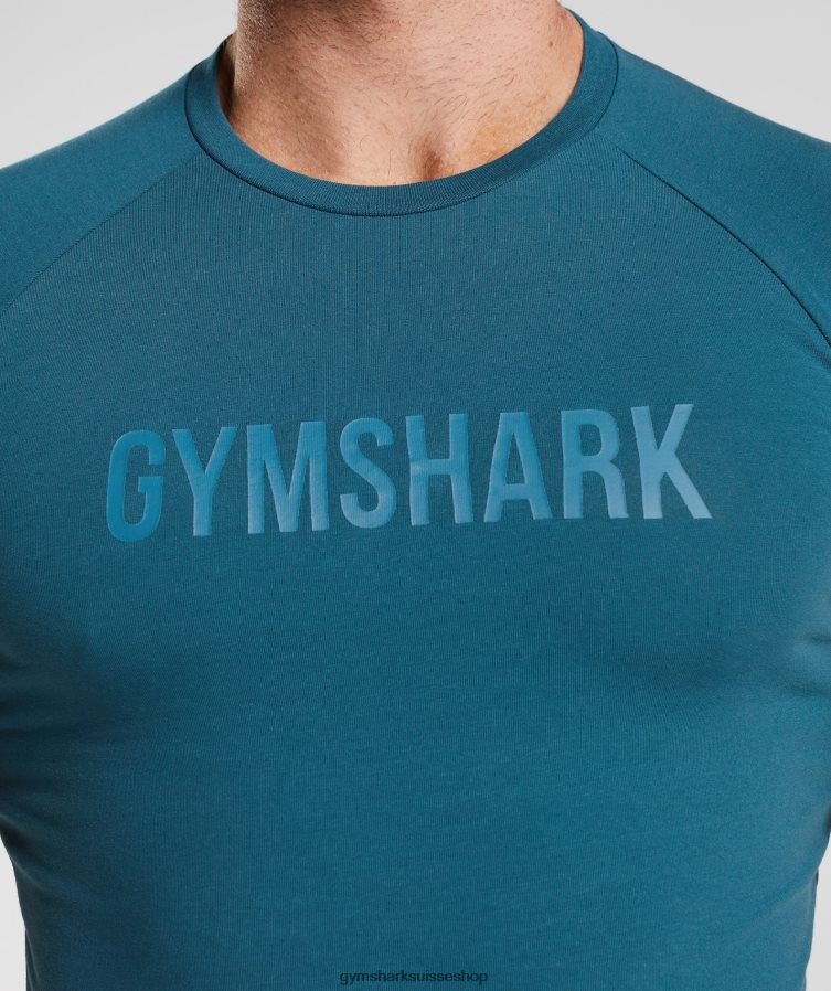 ch Gymshark Hommes t-shirt apollon bleu atlantique 02FP6T753 vêtements