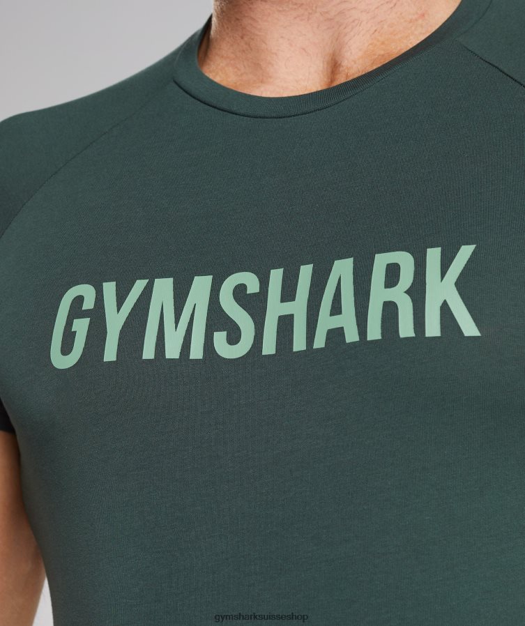 ch Gymshark Hommes t-shirt apollon vert obsidienne 02FP6T745 vêtements