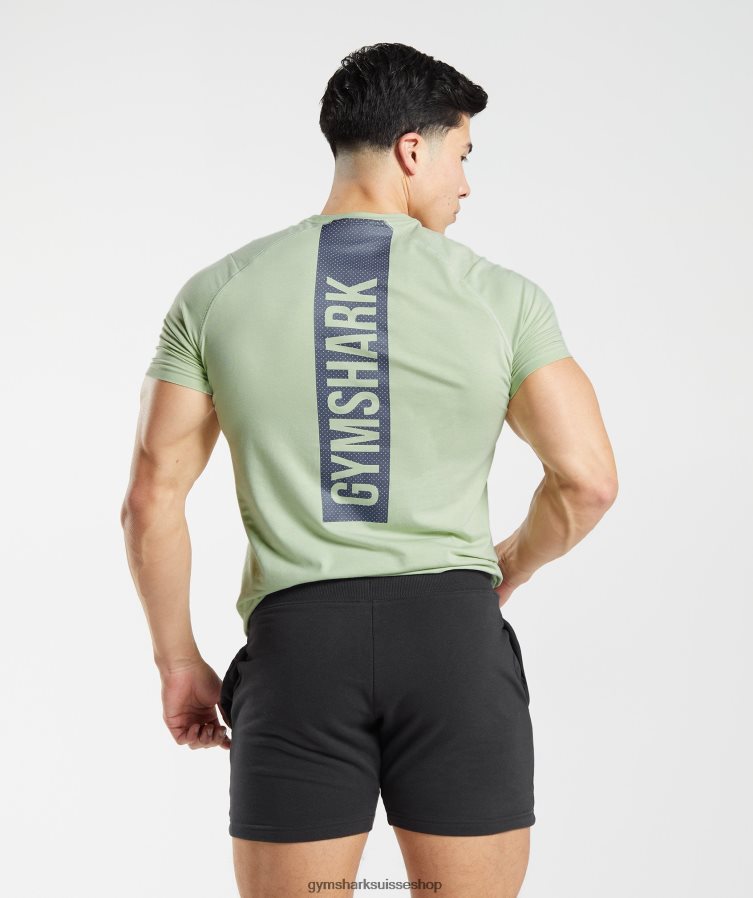 ch Gymshark Hommes t-shirt audacieux flore verte 02FP6T729 vêtements