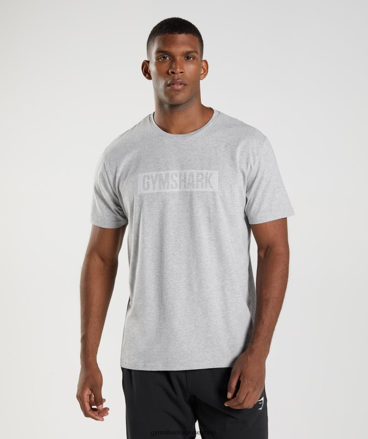 ch Gymshark Hommes t-shirt bloc gris clair chiné 02FP6T714 vêtements