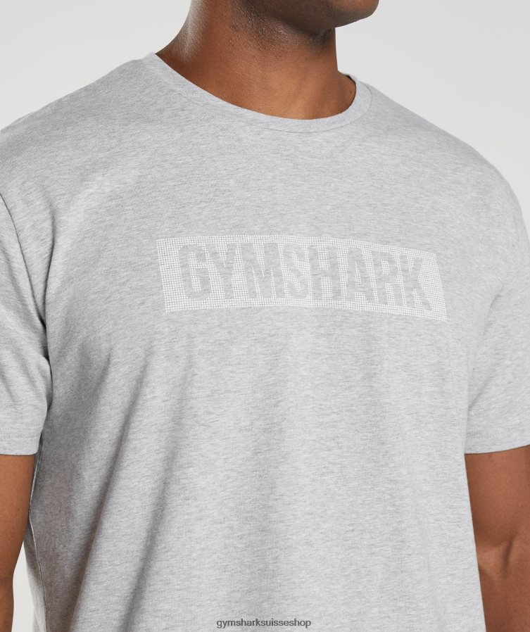 ch Gymshark Hommes t-shirt bloc gris clair chiné 02FP6T714 vêtements