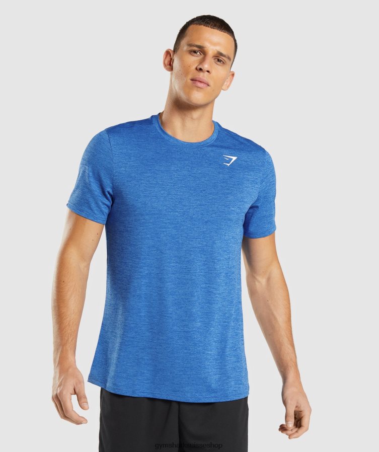 ch Gymshark Hommes t-shirt chiné arrivée bleu athlétique/bleu javelot chiné 02FP6T679 vêtements