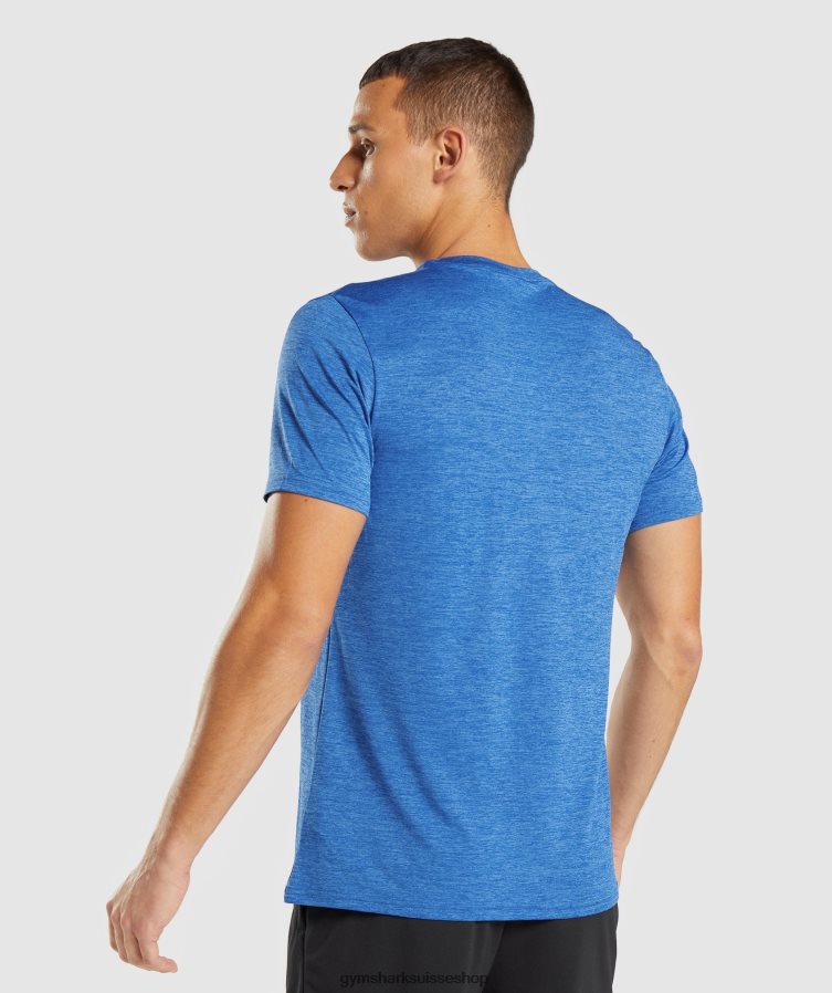 ch Gymshark Hommes t-shirt chiné arrivée bleu athlétique/bleu javelot chiné 02FP6T679 vêtements