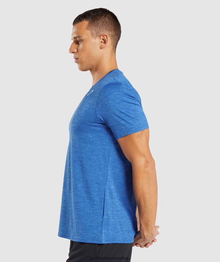 ch Gymshark Hommes t-shirt chiné arrivée bleu athlétique/bleu javelot chiné 02FP6T679 vêtements