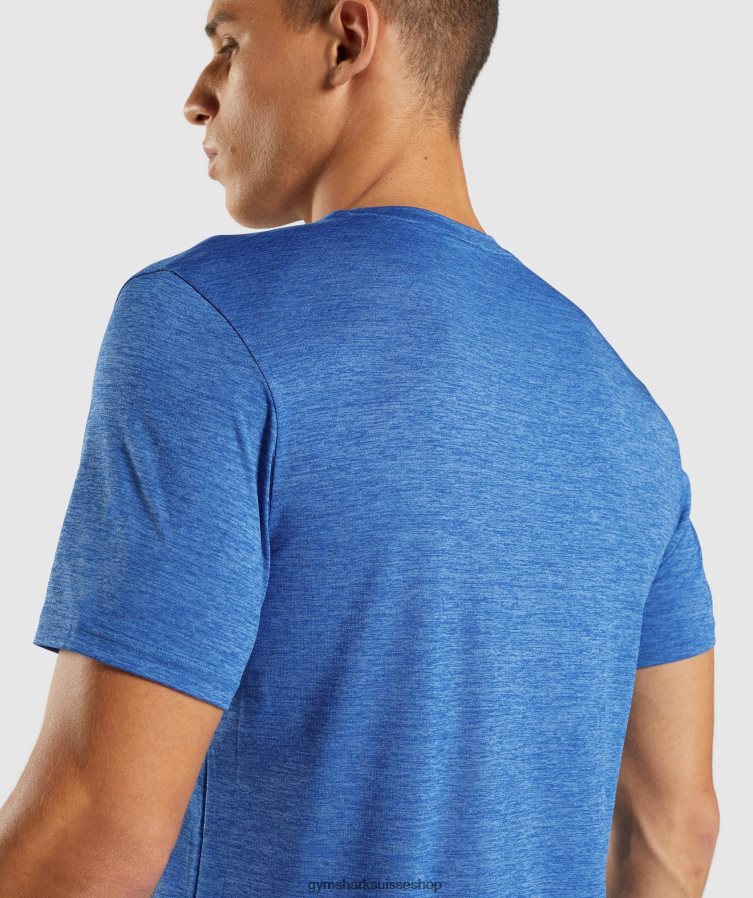 ch Gymshark Hommes t-shirt chiné arrivée bleu athlétique/bleu javelot chiné 02FP6T679 vêtements