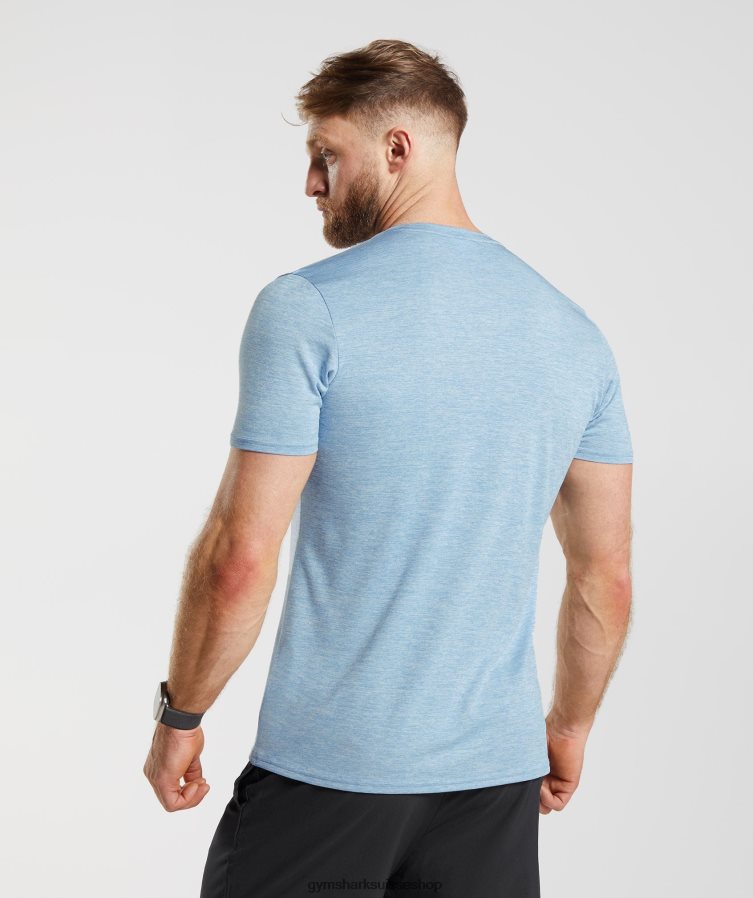 ch Gymshark Hommes t-shirt chiné arrivée bleu ozone/bleu ciel chiné 02FP6T781 vêtements
