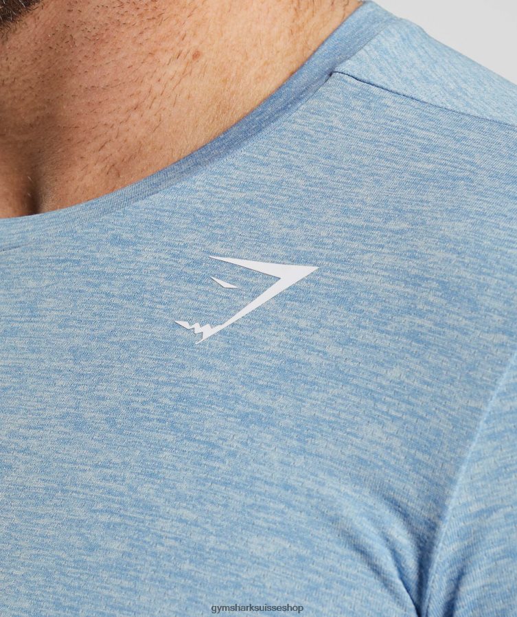 ch Gymshark Hommes t-shirt chiné arrivée bleu ozone/bleu ciel chiné 02FP6T781 vêtements