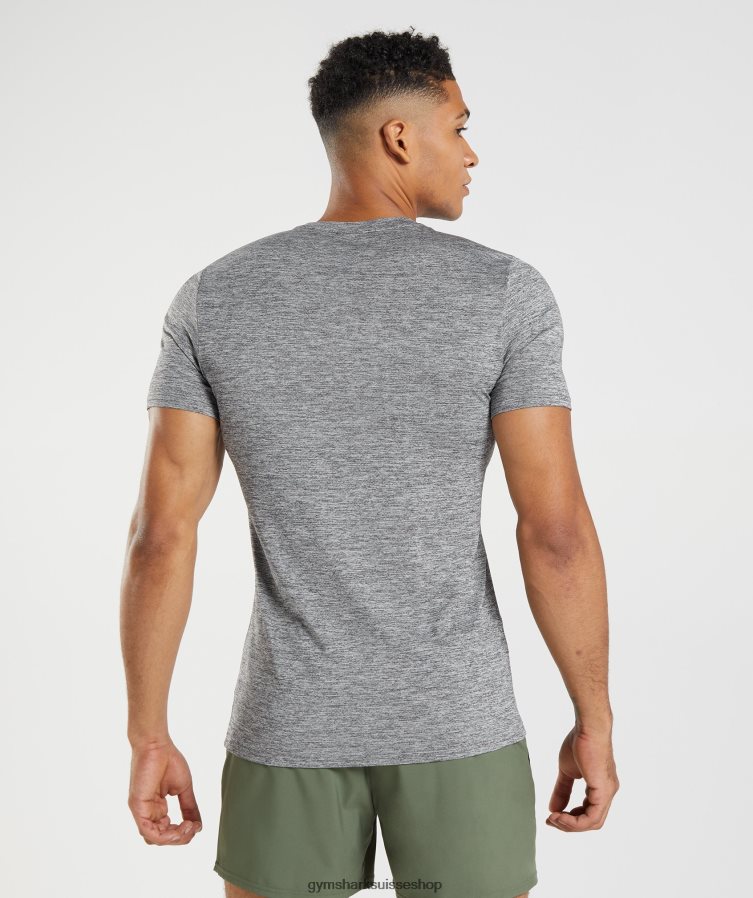 ch Gymshark Hommes t-shirt chiné arrivée silhouette gris/gris clair chiné 02FP6T660 vêtements