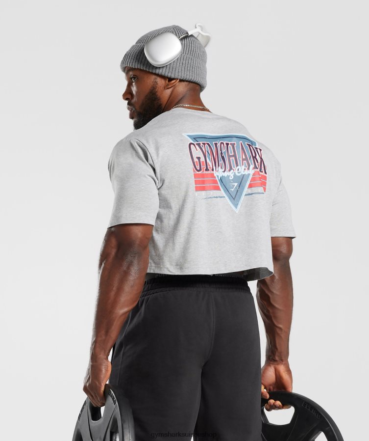 ch Gymshark Hommes t-shirt court retrowave noyau gris clair chiné 02FP6T588 vêtements