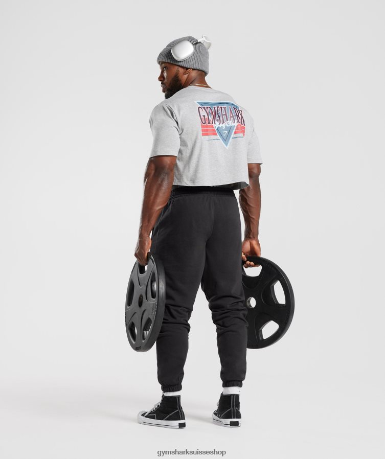 ch Gymshark Hommes t-shirt court retrowave noyau gris clair chiné 02FP6T588 vêtements