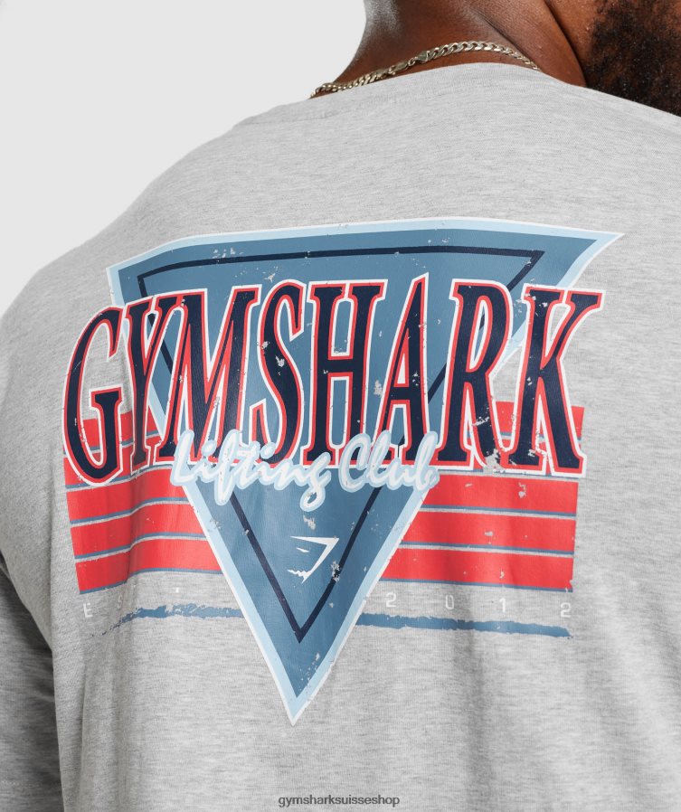 ch Gymshark Hommes t-shirt court retrowave noyau gris clair chiné 02FP6T588 vêtements