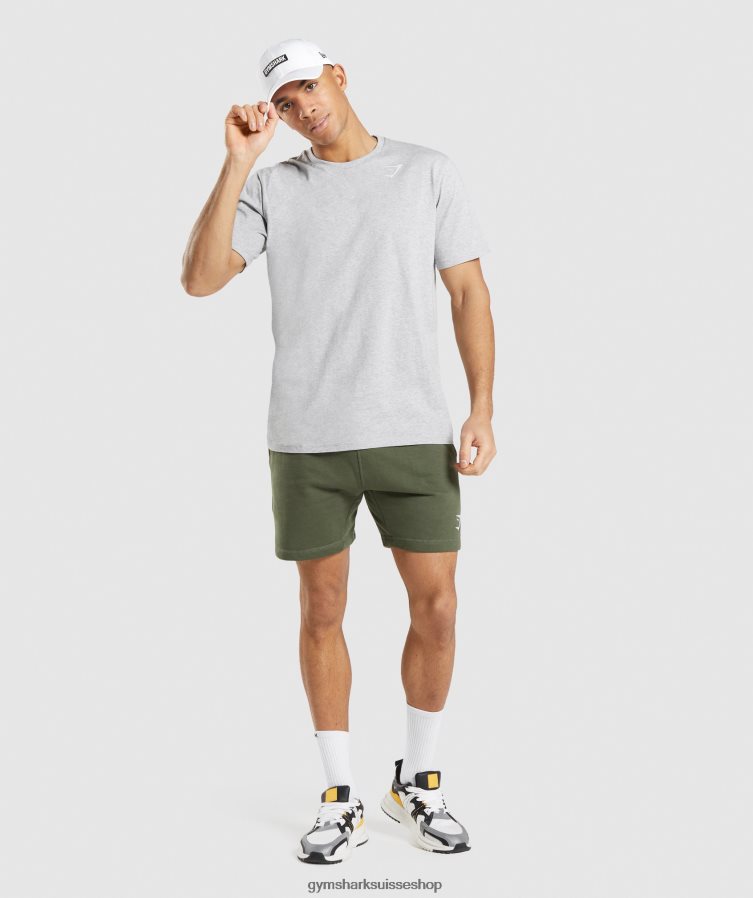 ch Gymshark Hommes t-shirt à crête gris clair chiné 02FP6T582 vêtements