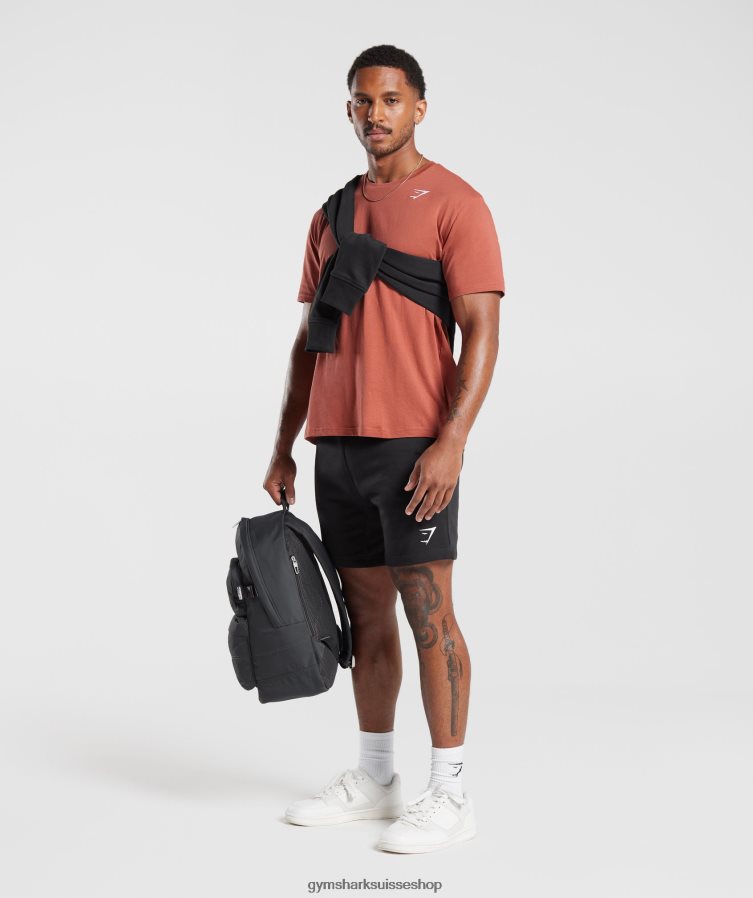 ch Gymshark Hommes t-shirt à crête kaki rouge 02FP6T770 vêtements