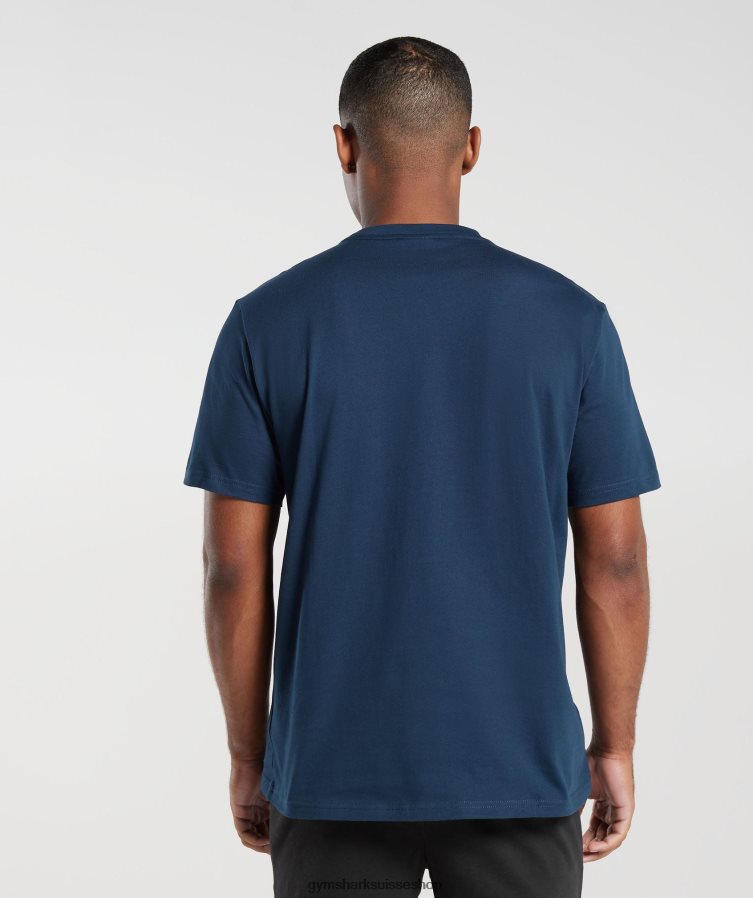 ch Gymshark Hommes t-shirt à crête marine 02FP6T586 vêtements