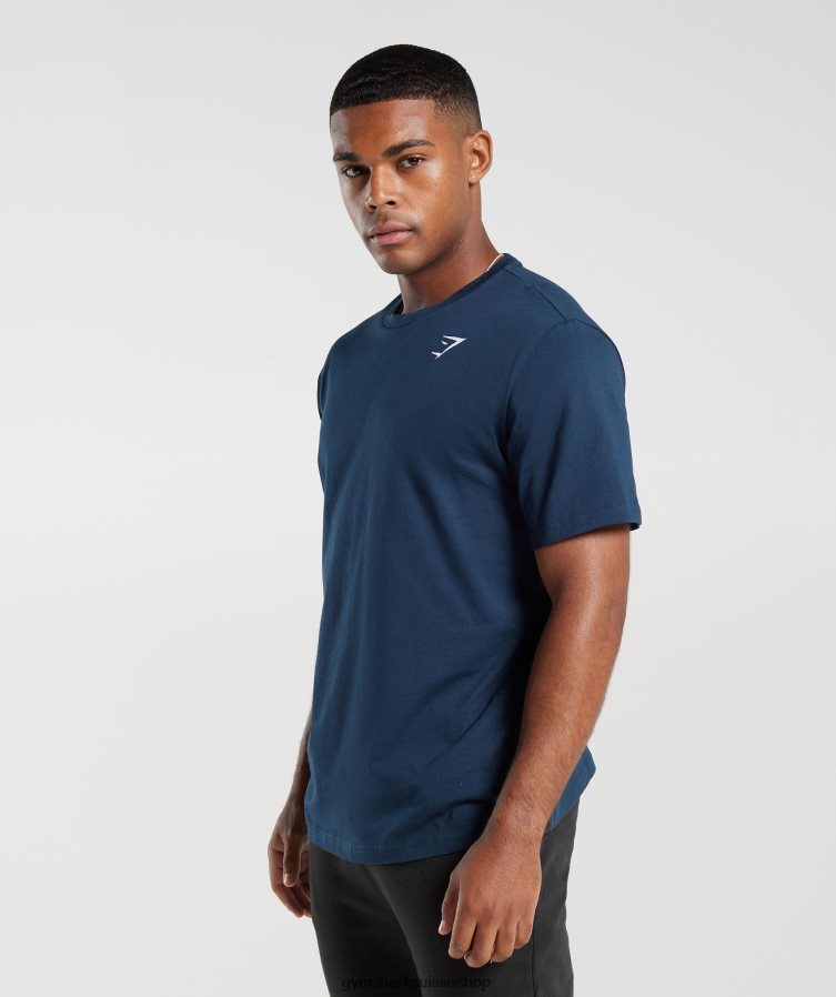 ch Gymshark Hommes t-shirt à crête marine 02FP6T586 vêtements