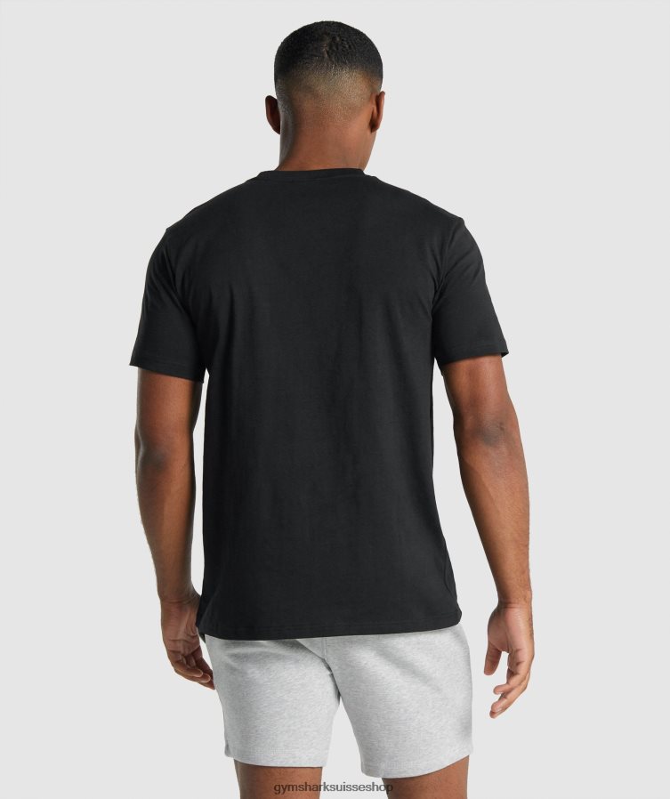ch Gymshark Hommes t-shirt à crête noir 02FP6T574 vêtements