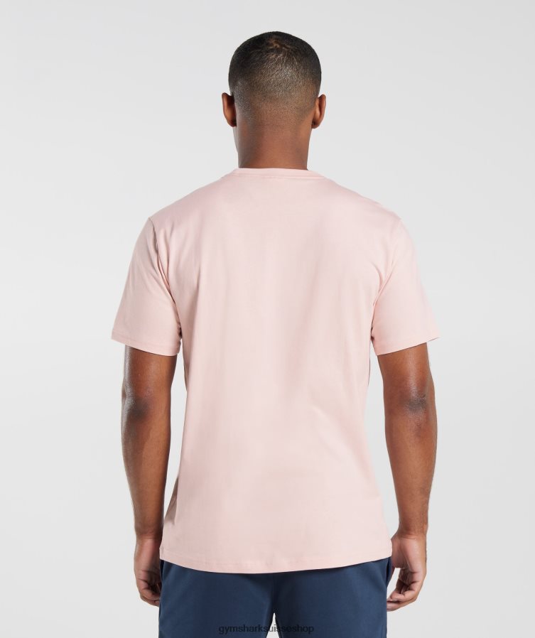 ch Gymshark Hommes t-shirt à crête rose brumeux 02FP6T680 vêtements