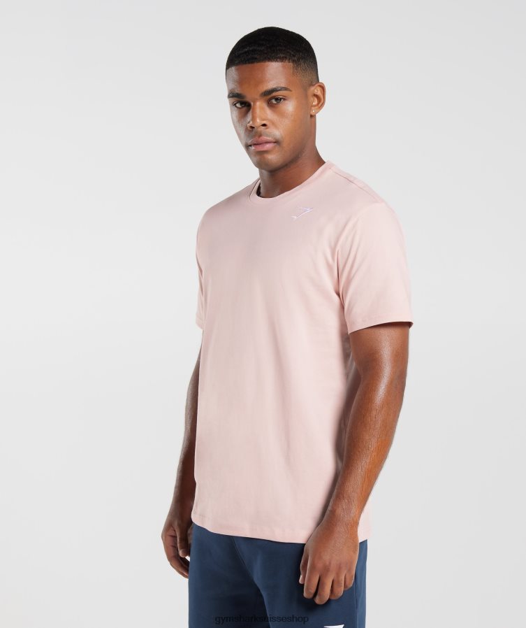 ch Gymshark Hommes t-shirt à crête rose brumeux 02FP6T680 vêtements