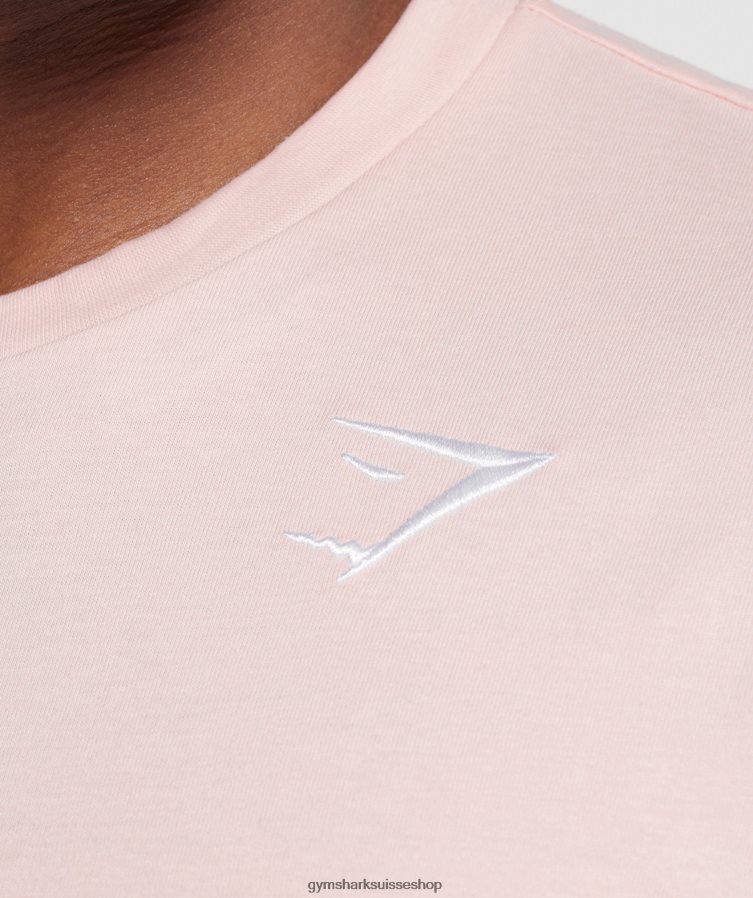 ch Gymshark Hommes t-shirt à crête rose brumeux 02FP6T680 vêtements