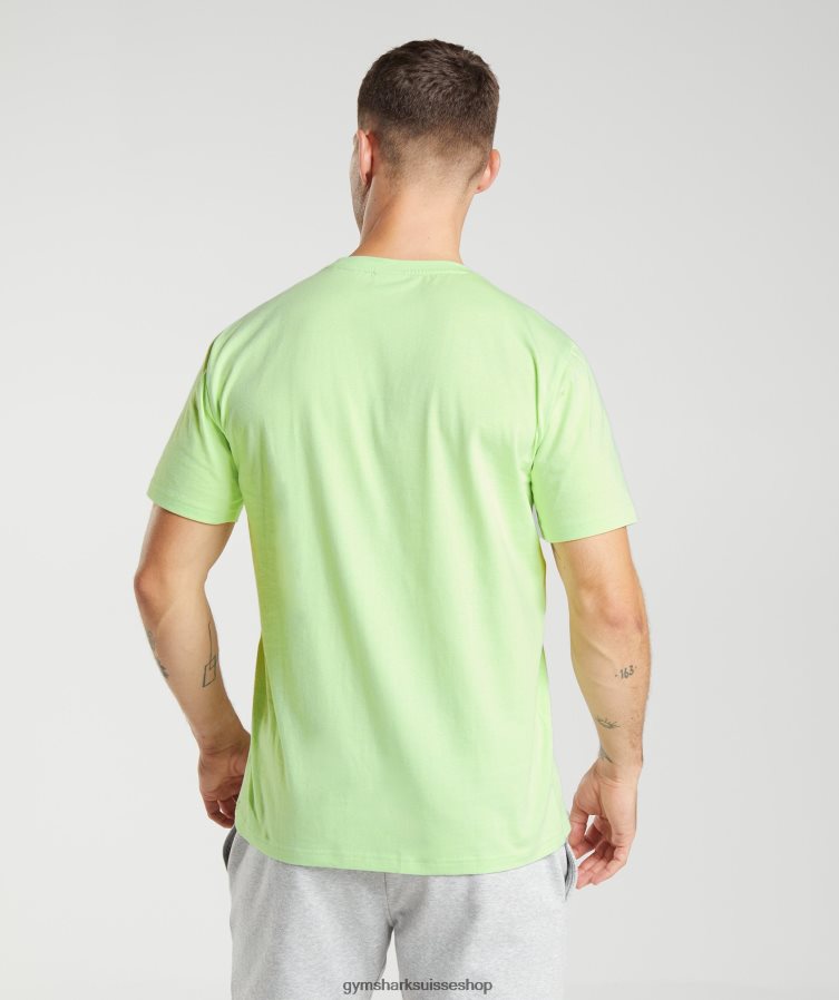 ch Gymshark Hommes t-shirt à crête vert kiwi 02FP6T728 vêtements