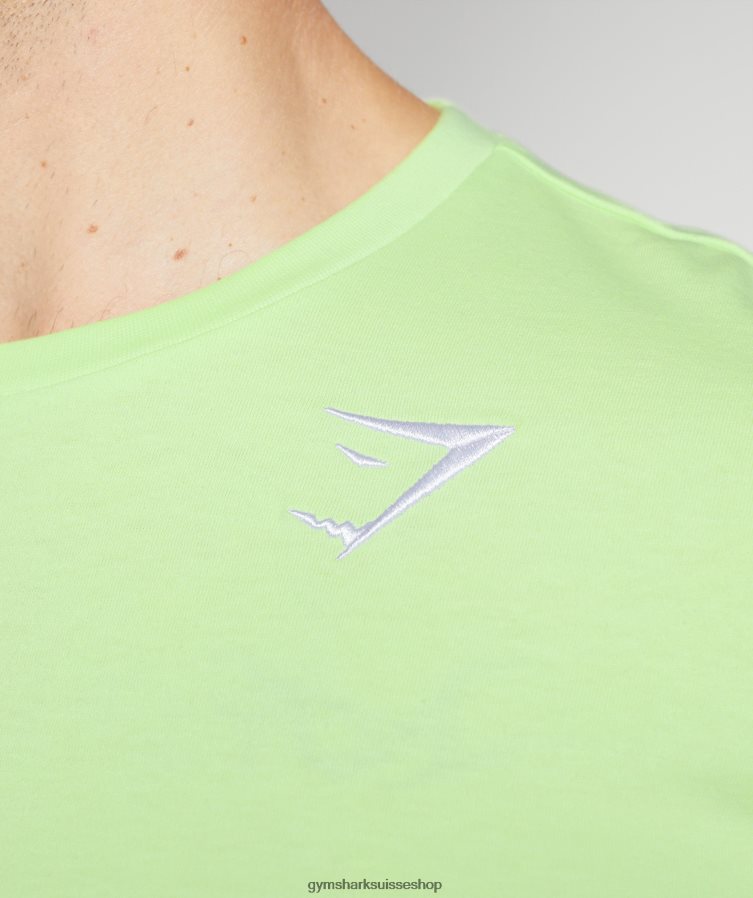 ch Gymshark Hommes t-shirt à crête vert kiwi 02FP6T728 vêtements