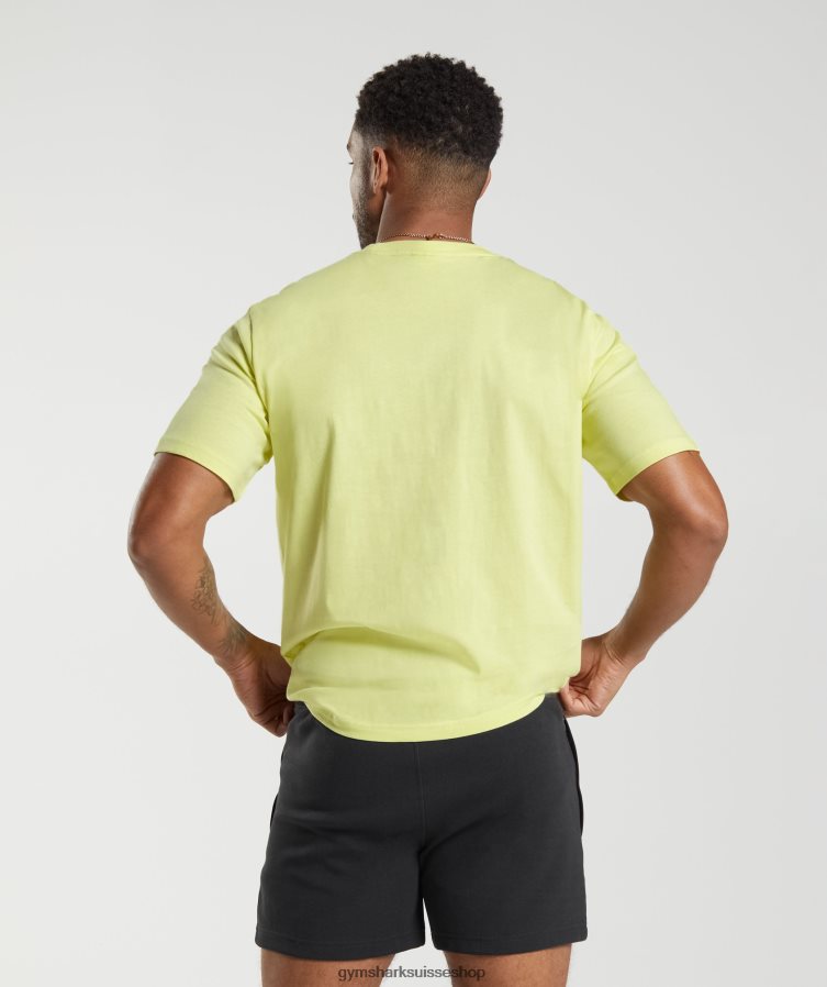 ch Gymshark Hommes t-shirt à crête vert luciole 02FP6T769 vêtements
