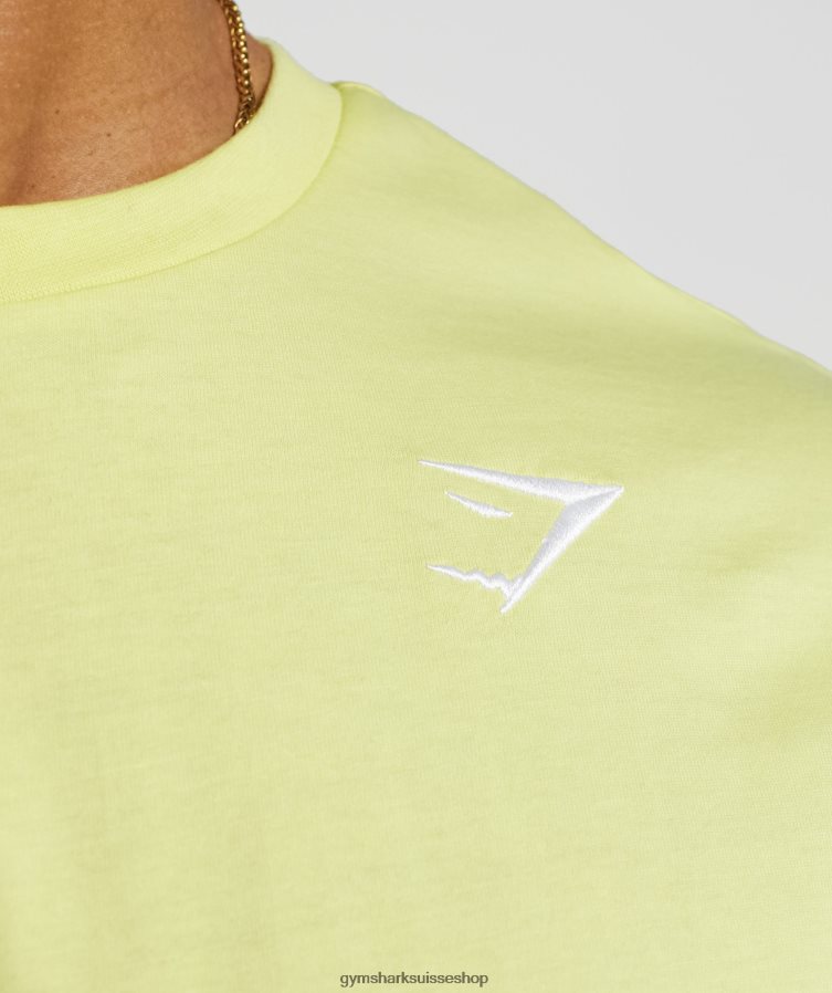 ch Gymshark Hommes t-shirt à crête vert luciole 02FP6T769 vêtements