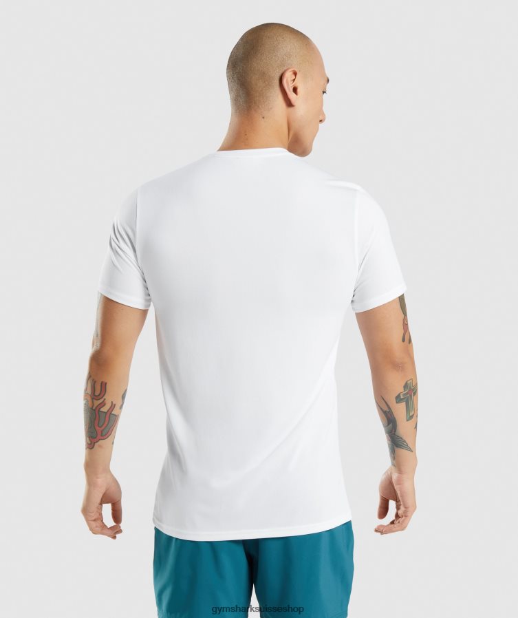 ch Gymshark Hommes t-shirt d\'arrivée blanc 02FP6T581 vêtements