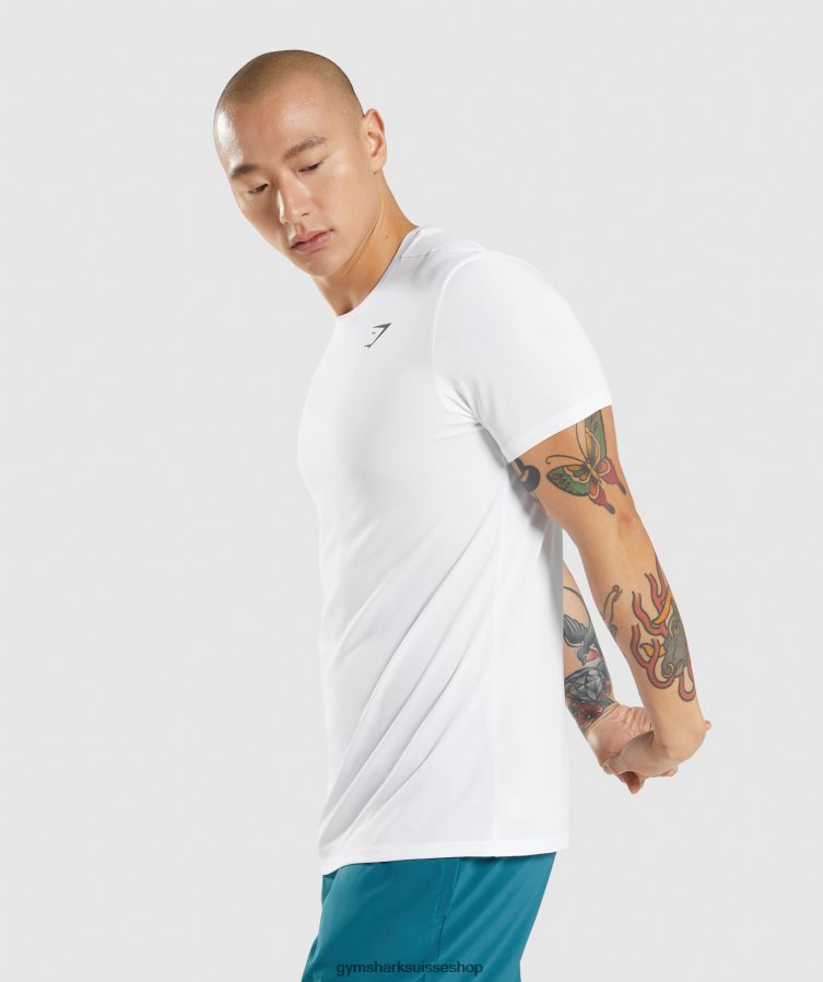 ch Gymshark Hommes t-shirt d\'arrivée blanc 02FP6T581 vêtements