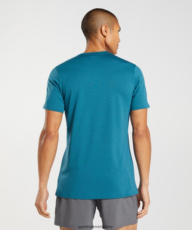 ch Gymshark Hommes t-shirt d\'arrivée bleu atlantique 02FP6T667 vêtements