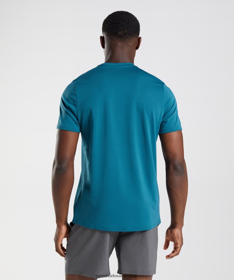 ch Gymshark Hommes t-shirt d\'arrivée bleu atlantique 02FP6T759 vêtements