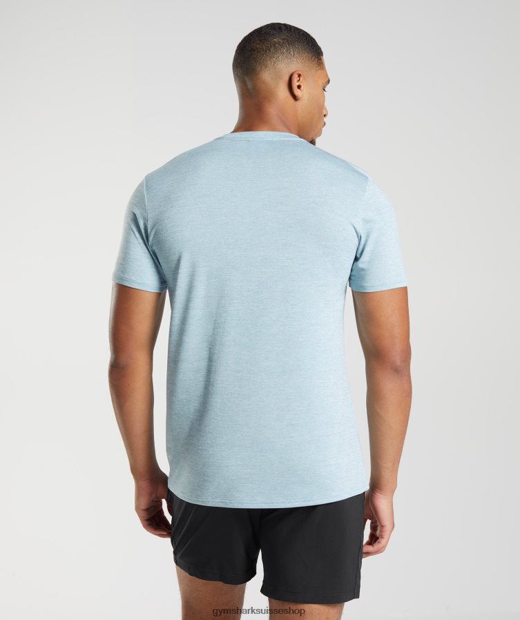 ch Gymshark Hommes t-shirt d\'arrivée bleu iceberg/bleu glacé chiné 02FP6T767 vêtements