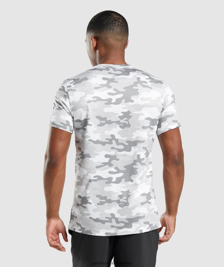 ch Gymshark Hommes t-shirt d\'arrivée camouflage gris clair 02FP6T691 vêtements