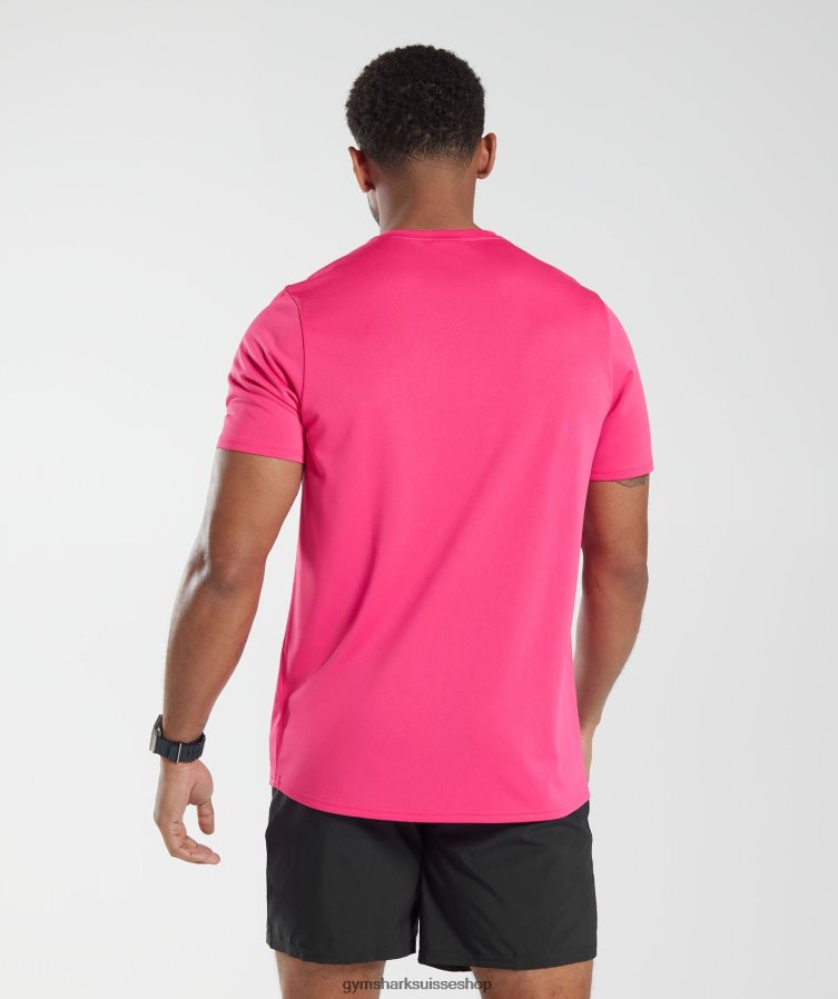 ch Gymshark Hommes t-shirt d\'arrivée fuchsia brillant 02FP6T774 vêtements