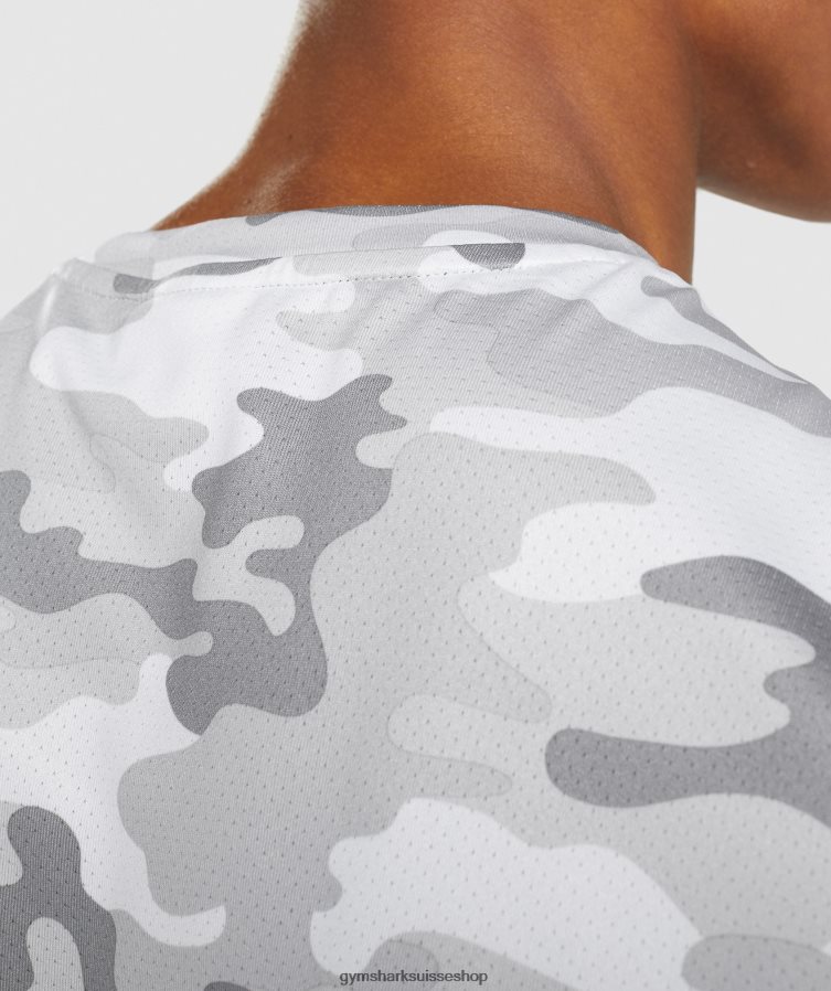 ch Gymshark Hommes t-shirt d\'arrivée imprimé gris clair 02FP6T724 vêtements