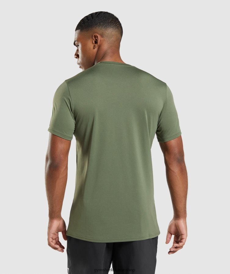 ch Gymshark Hommes t-shirt d\'arrivée noyau d\'olive 02FP6T627 vêtements