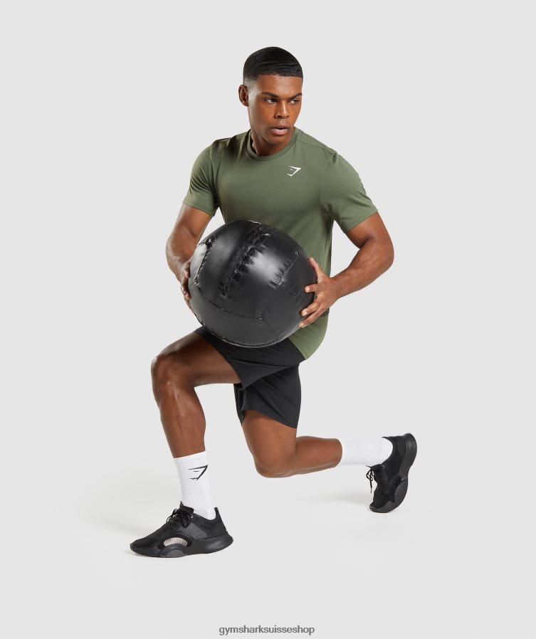 ch Gymshark Hommes t-shirt d\'arrivée noyau d\'olive 02FP6T627 vêtements