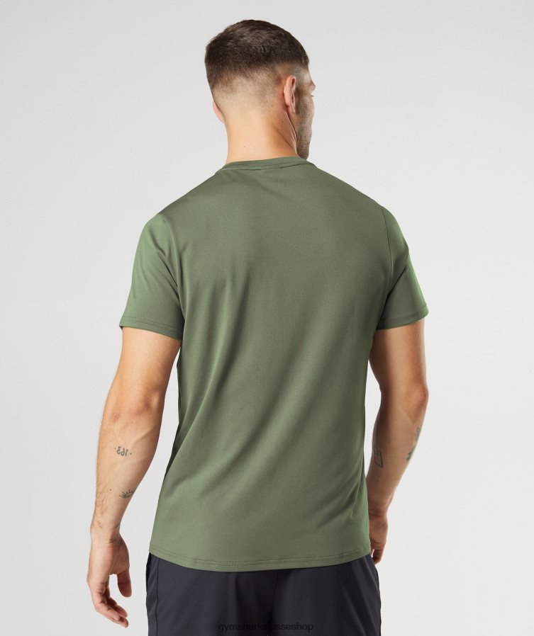 ch Gymshark Hommes t-shirt d\'arrivée noyau d\'olive 02FP6T732 vêtements