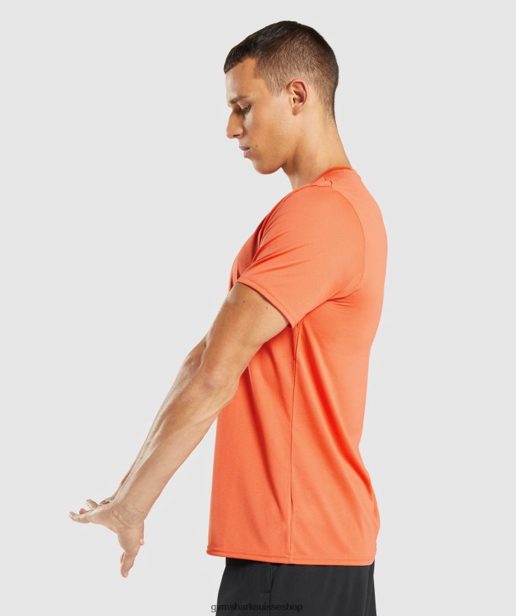 ch Gymshark Hommes t-shirt d\'arrivée papaye orange 02FP6T748 vêtements