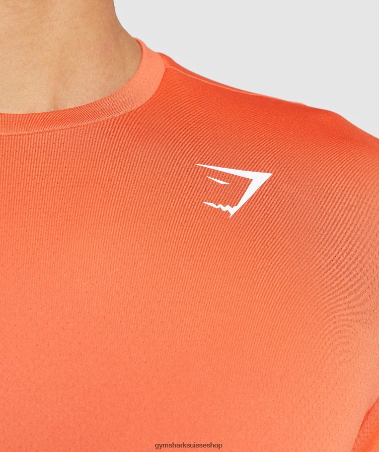 ch Gymshark Hommes t-shirt d\'arrivée papaye orange 02FP6T748 vêtements