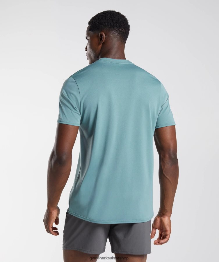 ch Gymshark Hommes t-shirt d\'arrivée tonnerre bleu 02FP6T763 vêtements