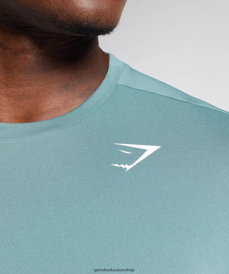 ch Gymshark Hommes t-shirt d\'arrivée tonnerre bleu 02FP6T763 vêtements