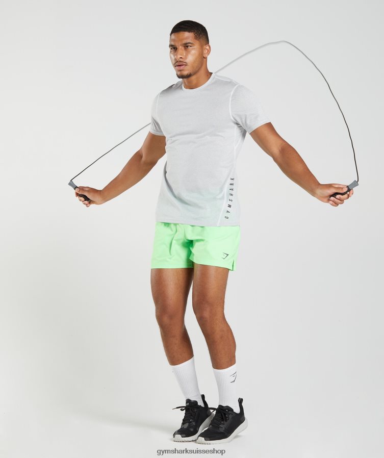 ch Gymshark Hommes t-shirt de sport blanc/gris fumé chiné 02FP6T756 vêtements