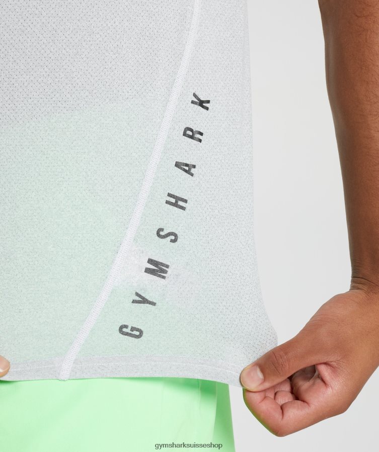 ch Gymshark Hommes t-shirt de sport blanc/gris fumé chiné 02FP6T756 vêtements