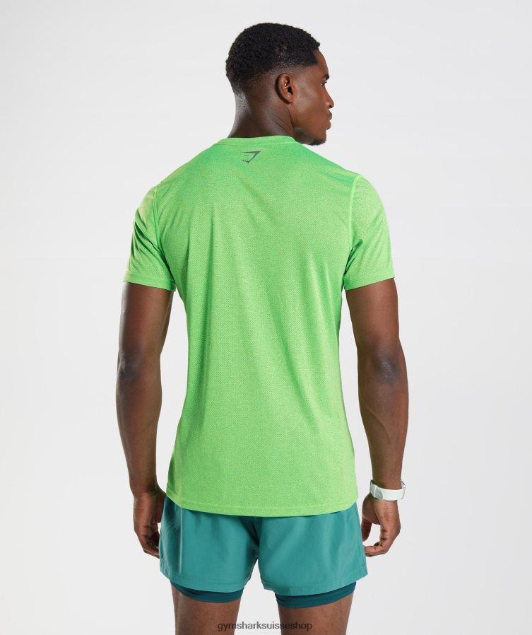 ch Gymshark Hommes t-shirt de sport citron vert fluo/noir chiné 02FP6T704 vêtements