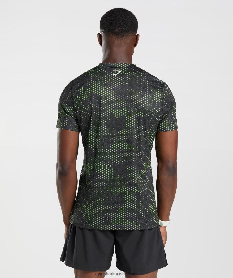 ch Gymshark Hommes t-shirt de sport imprimé citron vert fluo 02FP6T705 vêtements