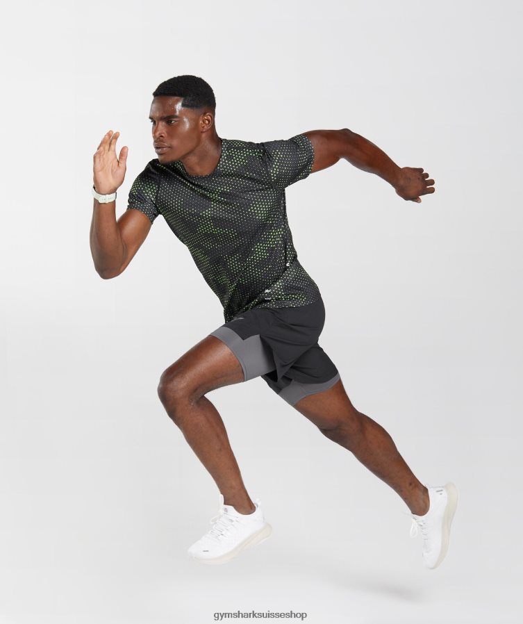 ch Gymshark Hommes t-shirt de sport imprimé citron vert fluo 02FP6T705 vêtements