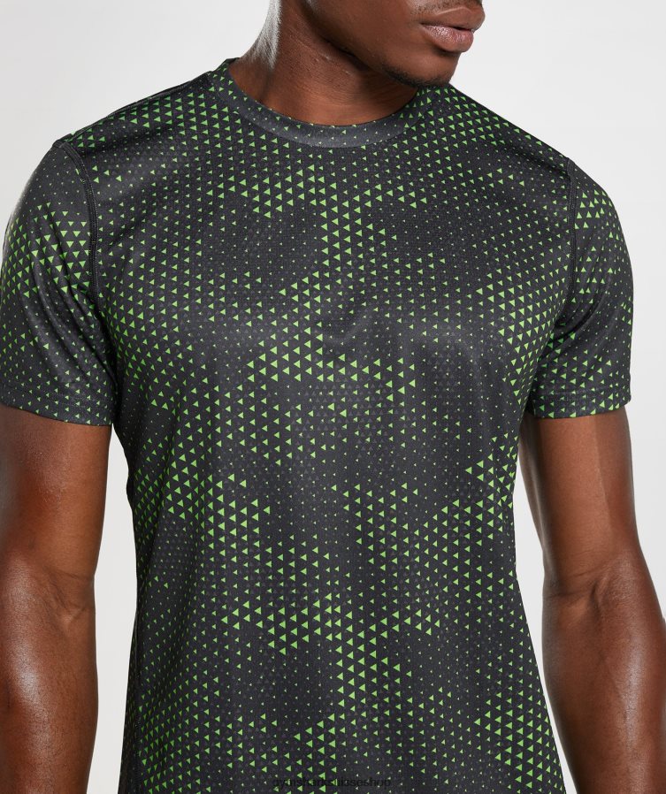 ch Gymshark Hommes t-shirt de sport imprimé citron vert fluo 02FP6T705 vêtements