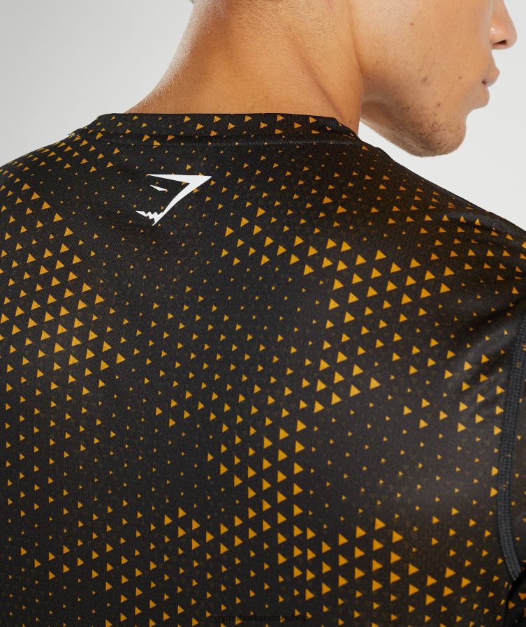 ch Gymshark Hommes t-shirt de sport imprimé jaune curcuma 02FP6T692 vêtements