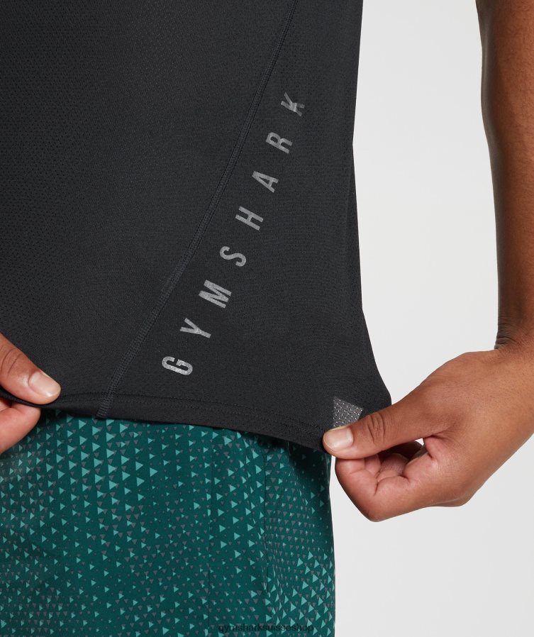 ch Gymshark Hommes t-shirt de sport noir/noir chiné 02FP6T583 vêtements